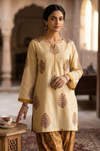 Pure Cotton Printed Salwar Kameez - Mustard