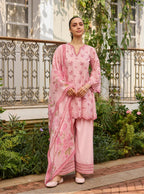 Ishita Pink Printed Cotton Suit Set