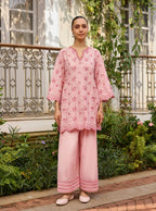 Ishita Pink Printed Cotton Suit Set