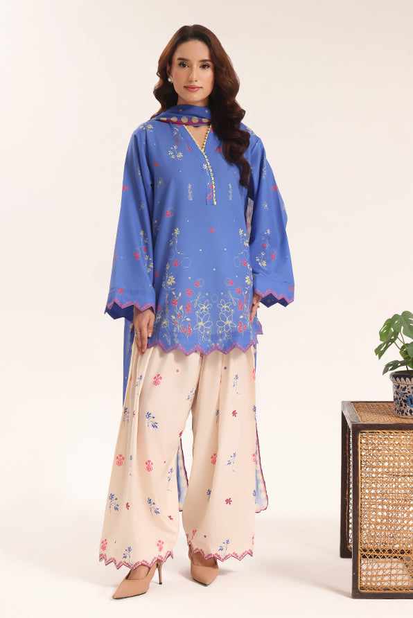 Zelina Periwinkle Floral Farshi Shalwar Set