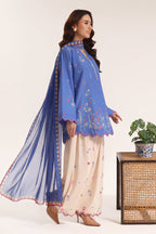 Zelina Periwinkle Floral Farshi Shalwar Set