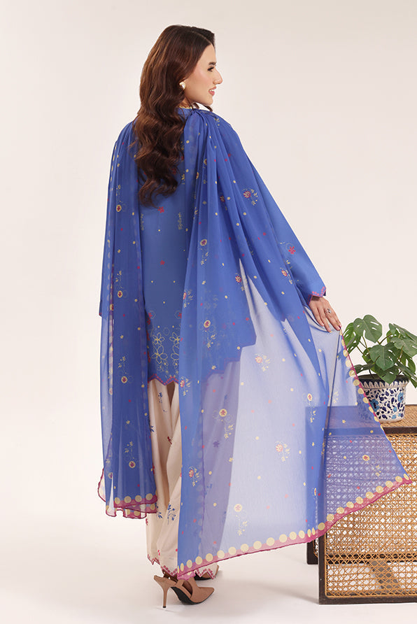 Zelina Periwinkle Floral Farshi Shalwar Set