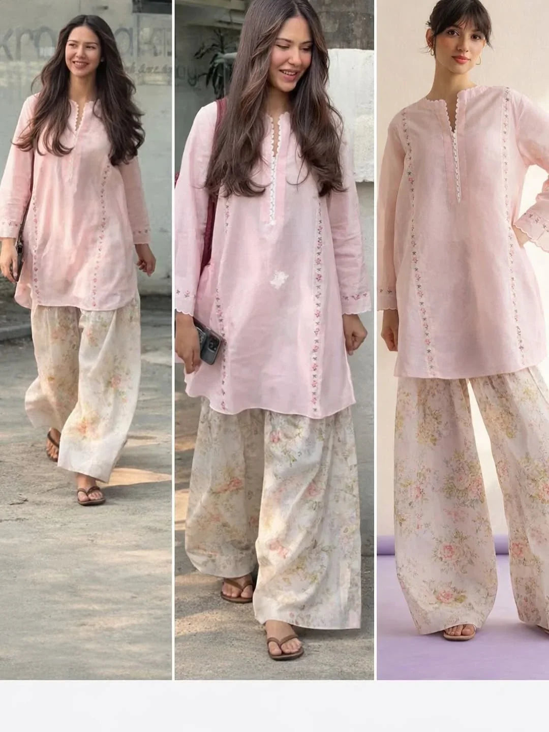 Sonam Bajwa Spooted Salwar Set.
