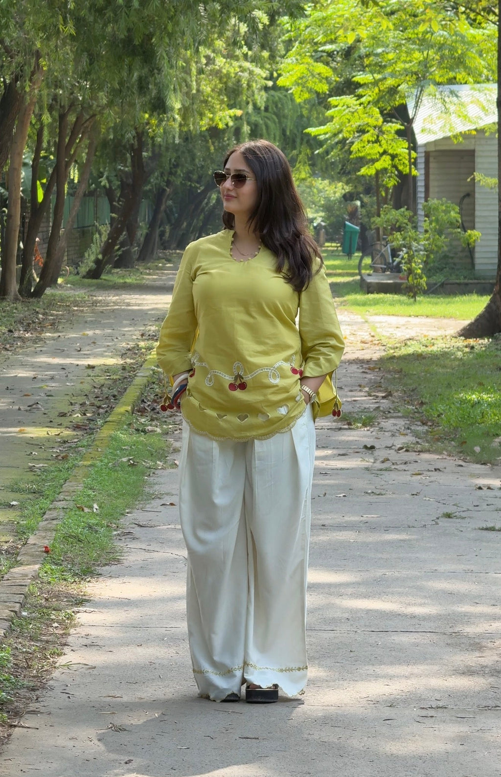 Cherry & Heart Farsi Salwar Set With Pockets
