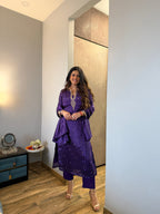 Inaya Purple Printed Anarkali Suit Set
