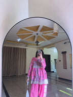 Meher Gul  Premium Pink Cotton Farshi Suit Set