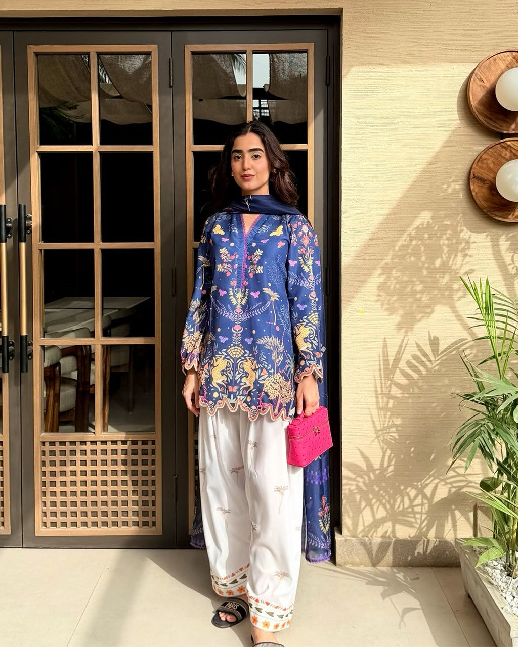 Zehara Indigo Bloom Kurta Set