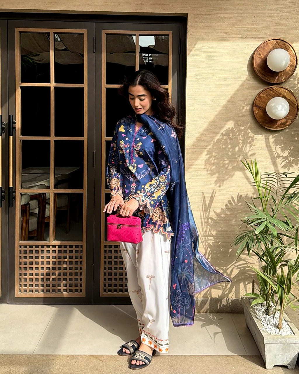 Zehara Indigo Bloom Kurta Set
