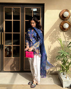 Zehara Indigo Bloom Kurta Set