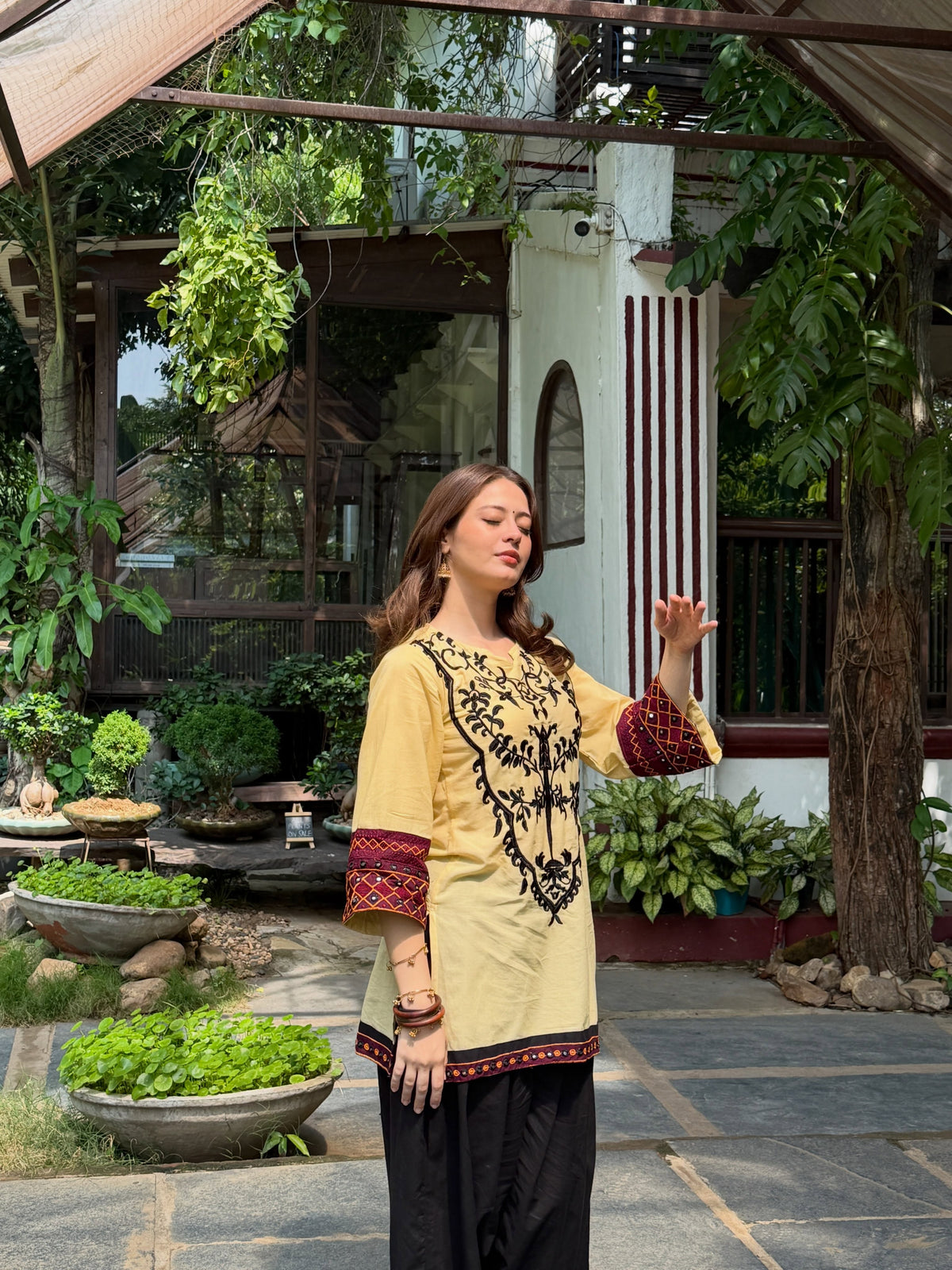 Inaya Heritage Embroidered Kurta Palazzo Set