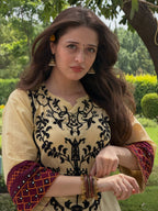 Inaya Heritage Embroidered Kurta Palazzo Set