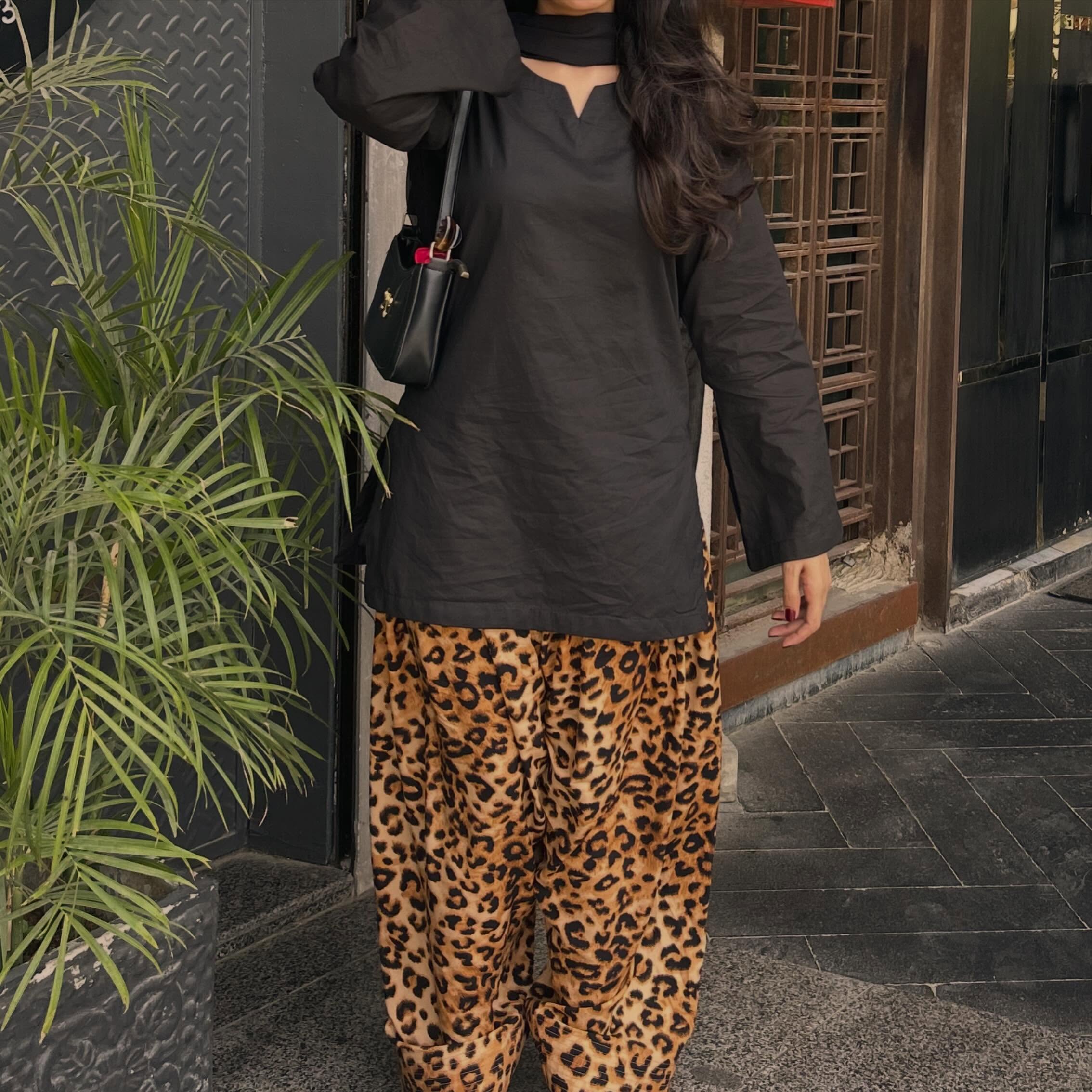 Mehrunnisa Leopard Farshi Co-Ord Set
