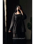 Zoya Noir Satin Embroidered Kurta Palazzo Set