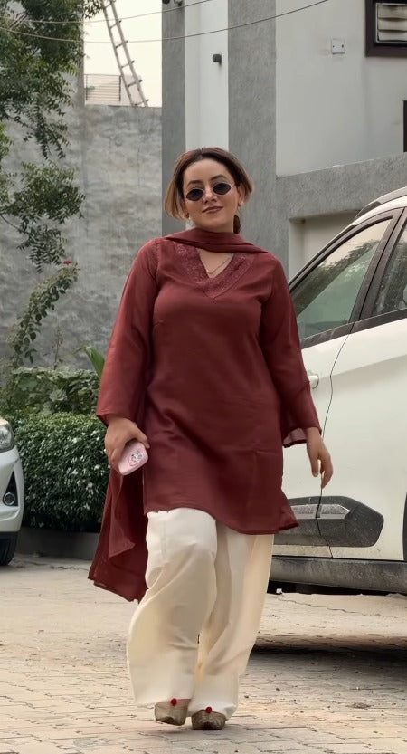 Areeba Grace  Premium Cotton Farshi Suit Set