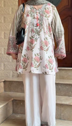 Elowyn Rose Garden Printed Kurta Palazzo Set