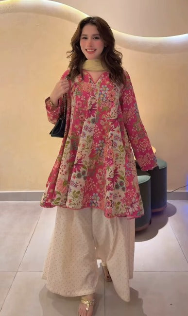 Rivanya Floral Charm Kurta Palazzo Set