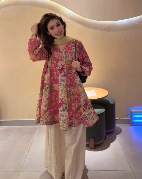 Rivanya Floral Charm Kurta Palazzo Set