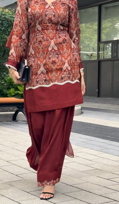 Meher Printed Kurta Palazzo Set