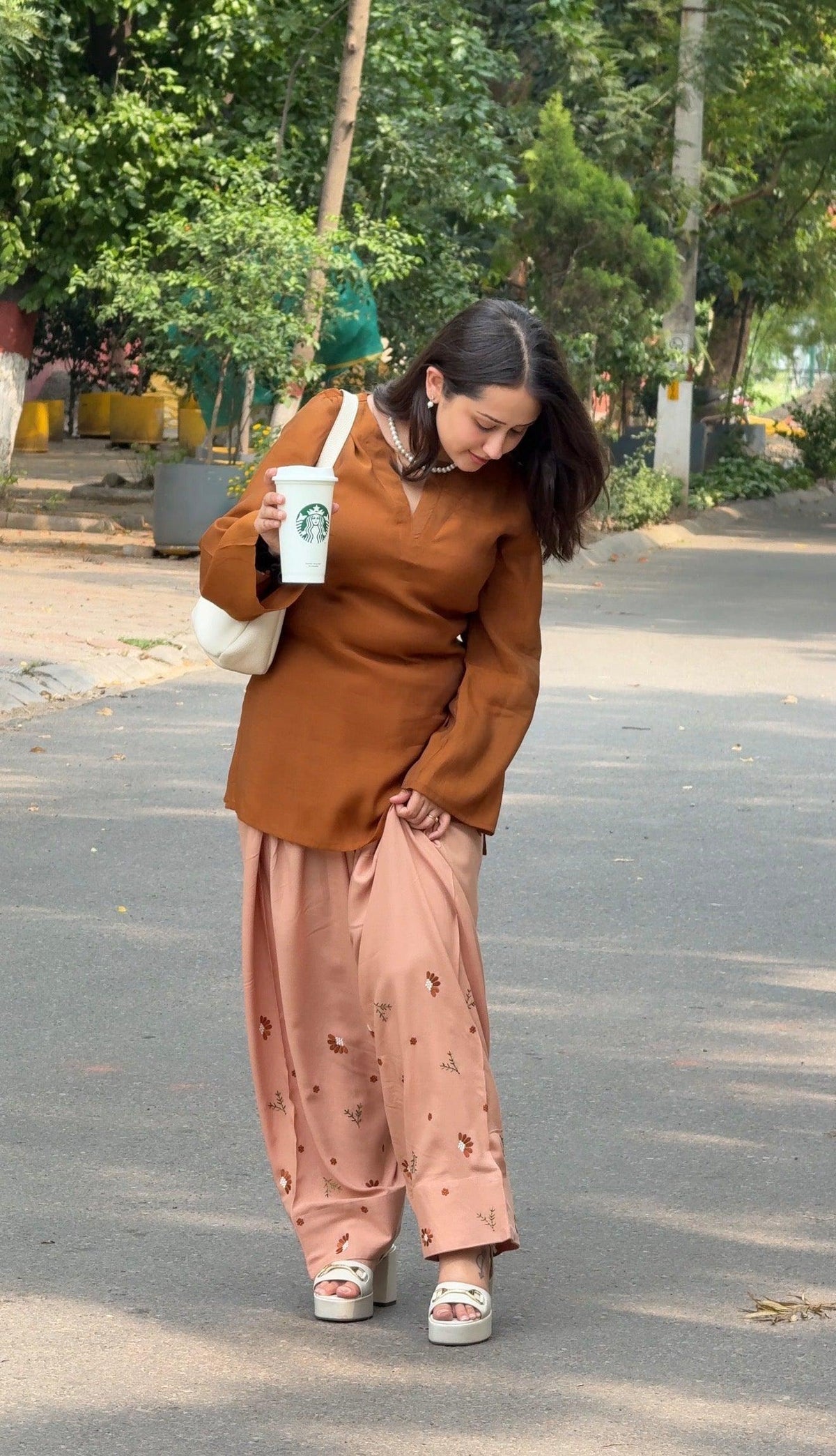 Rust Bloom Farsi Salwar Set