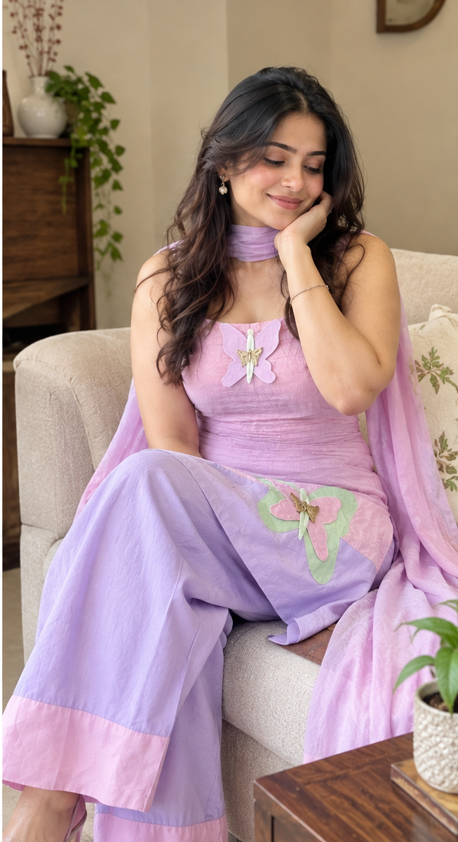 Blush & Lilac Butterfly Cord Set